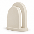 Selnora Offset Arch Resin Sculpture - Warm Ivory
