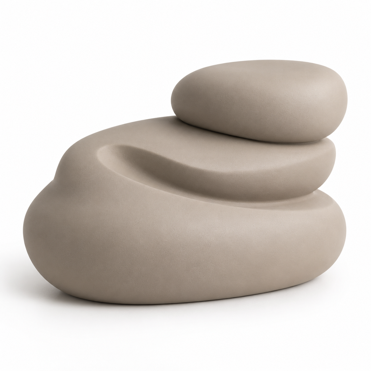 Dovessa Layered Pebble Resin Sculpture - Warm Taupe