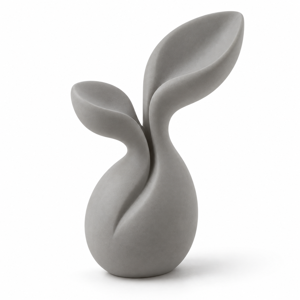 Mirevon Sprout Fold Resin Sculpture - Stone Gray