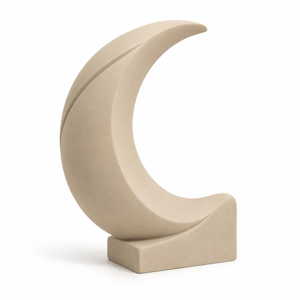 Veylune Folded Crescent Resin Sculpture - Sand Beige