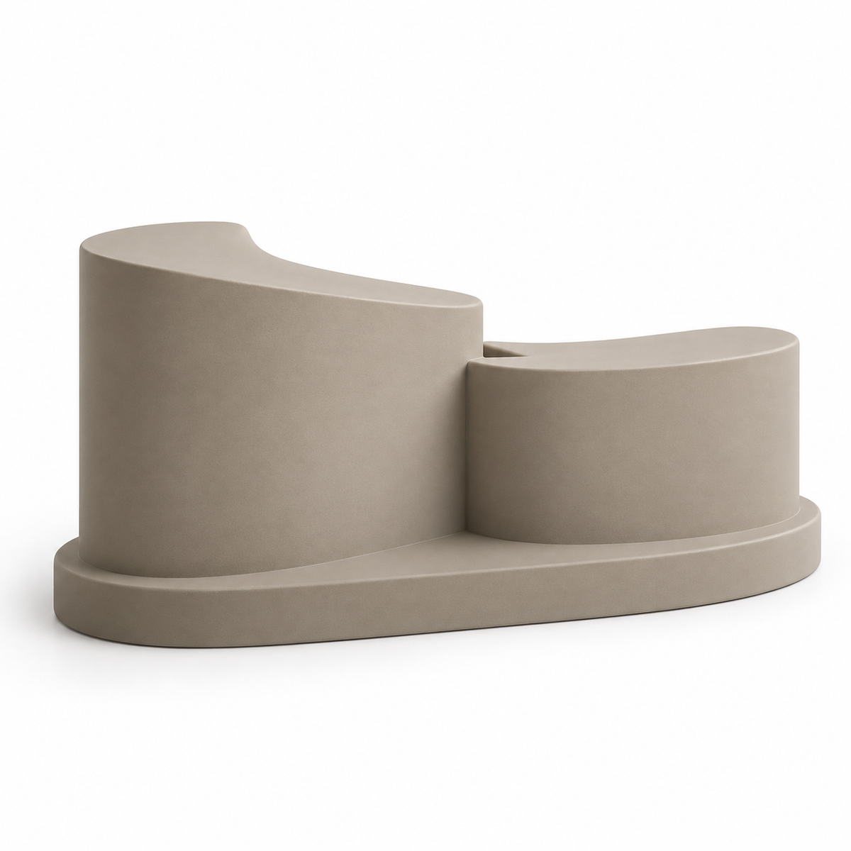 Liorven Staggered Horizon Resin Sculpture - Warm Taupe