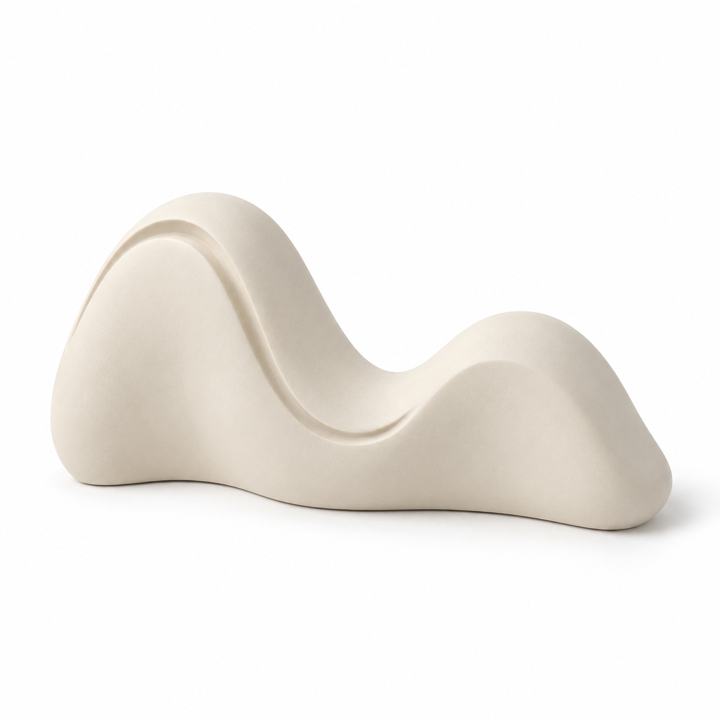 Nuvarel Contour Wave Resin Sculpture - Cream