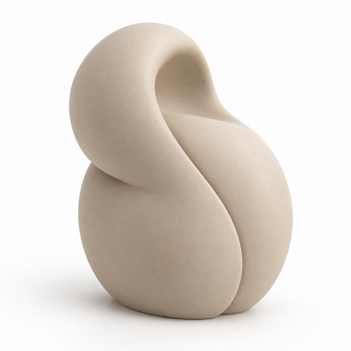 Elvessa Folded Seed Resin Sculpture - Oat Beige