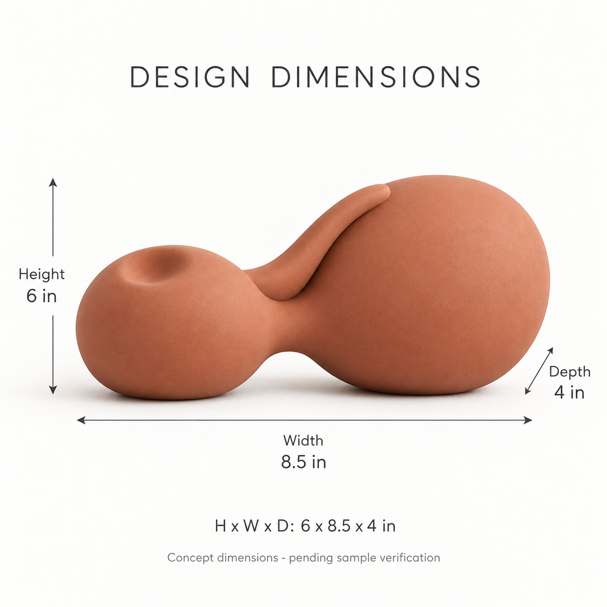 Caelori Paired Pod Resin Sculpture - Muted Terracotta