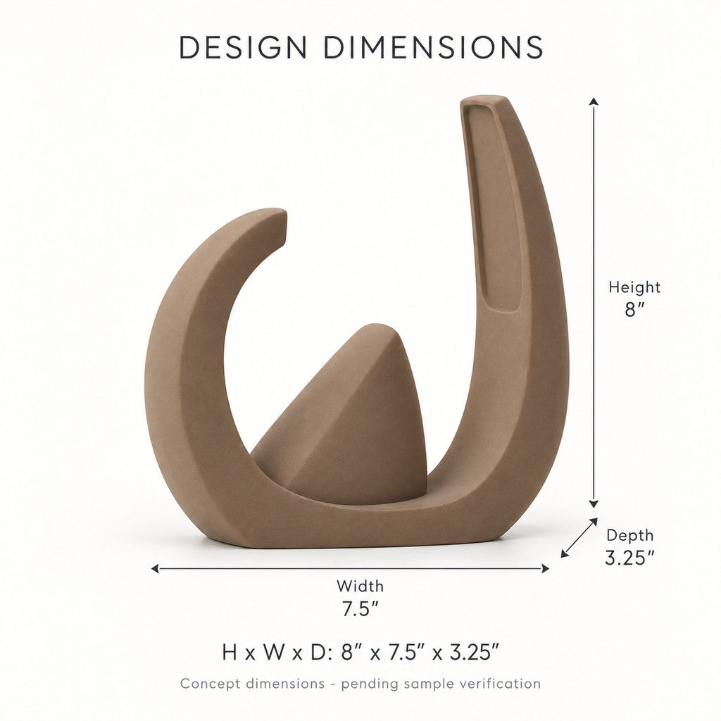 Talvora Split Halo Resin Sculpture - Clay Brown