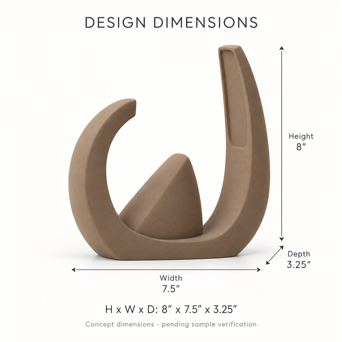 Talvora Split Halo Resin Sculpture - Clay Brown