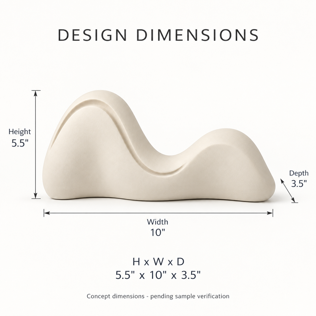 Nuvarel Contour Wave Resin Sculpture - Cream