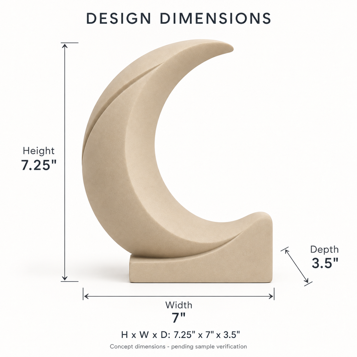 Veylune Folded Crescent Resin Sculpture - Sand Beige