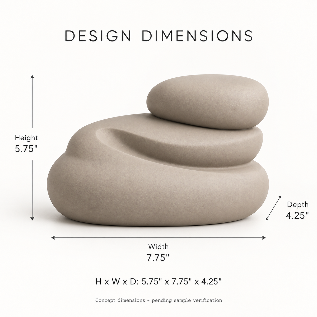 Dovessa Layered Pebble Resin Sculpture - Warm Taupe