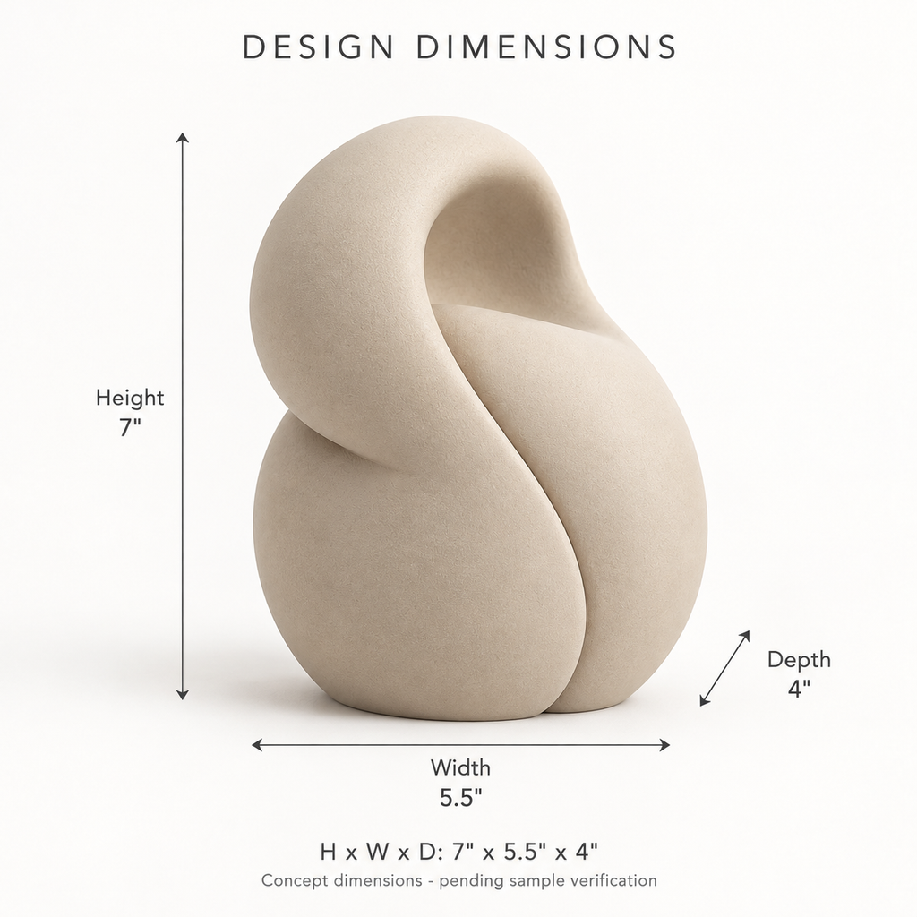 Elvessa Folded Seed Resin Sculpture - Oat Beige