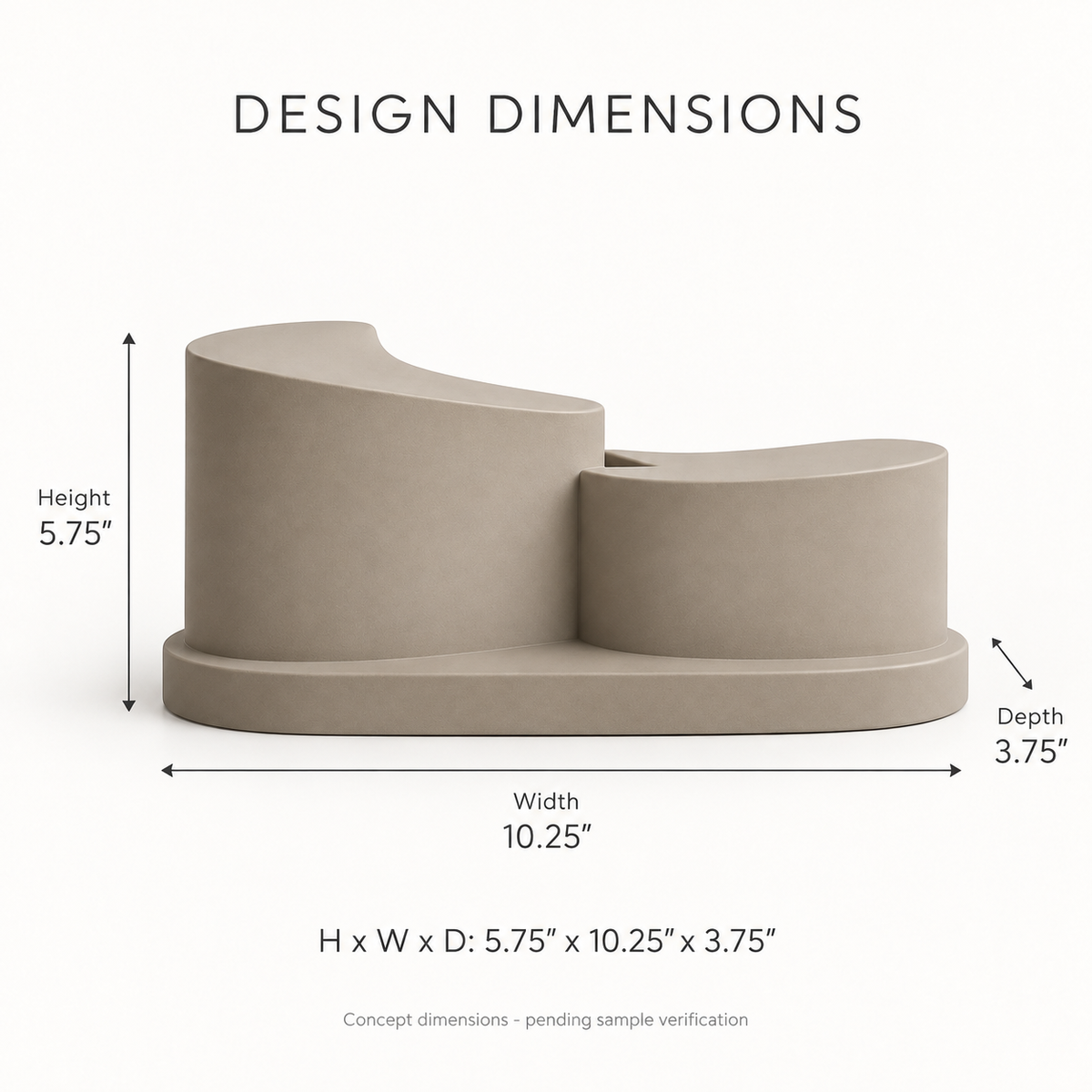 Liorven Staggered Horizon Resin Sculpture - Warm Taupe