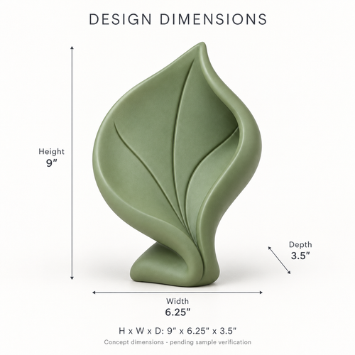 Brinora Veined Leaf Resin Sculpture - Sage Green