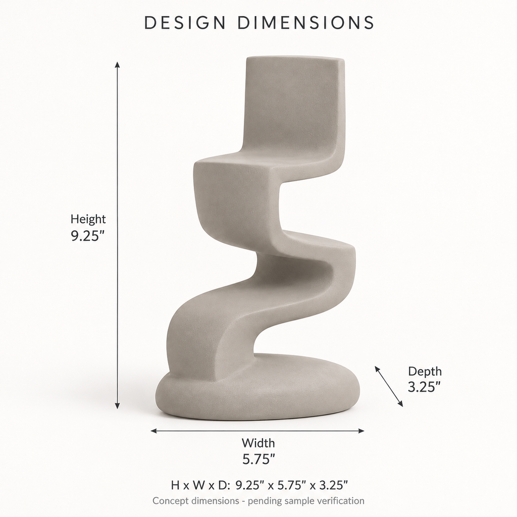 Orriven Stepped Ribbon Resin Sculpture - Warm Gray