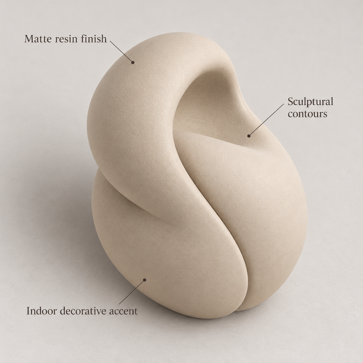 Elvessa Folded Seed Resin Sculpture - Oat Beige