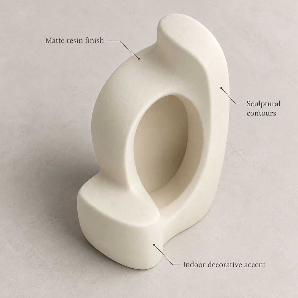 Isverna Curved Alcove Resin Sculpture - Cream