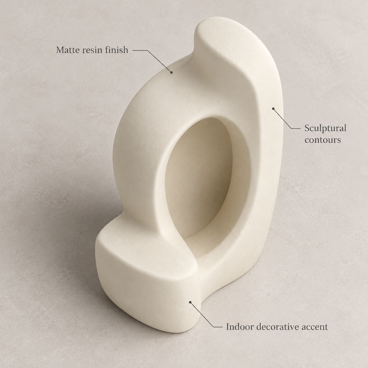 Isverna Curved Alcove Resin Sculpture - Cream