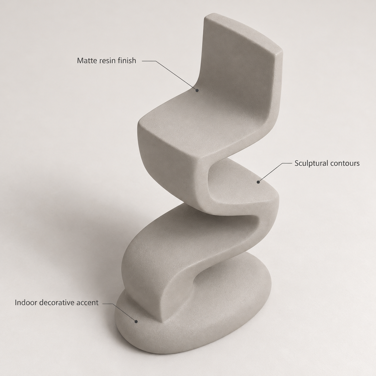Orriven Stepped Ribbon Resin Sculpture - Warm Gray