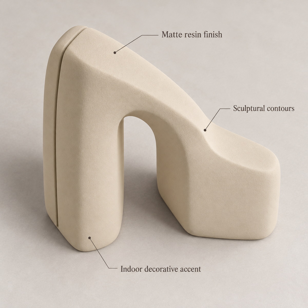 Rovelia Folded Passage Resin Sculpture - Sand Beige