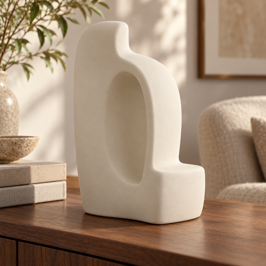 Isverna Curved Alcove Resin Sculpture - Cream