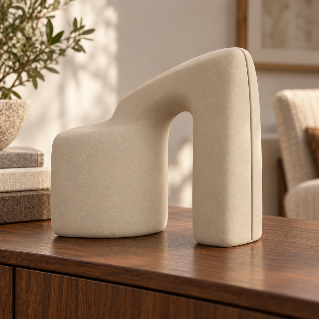 Rovelia Folded Passage Resin Sculpture - Sand Beige