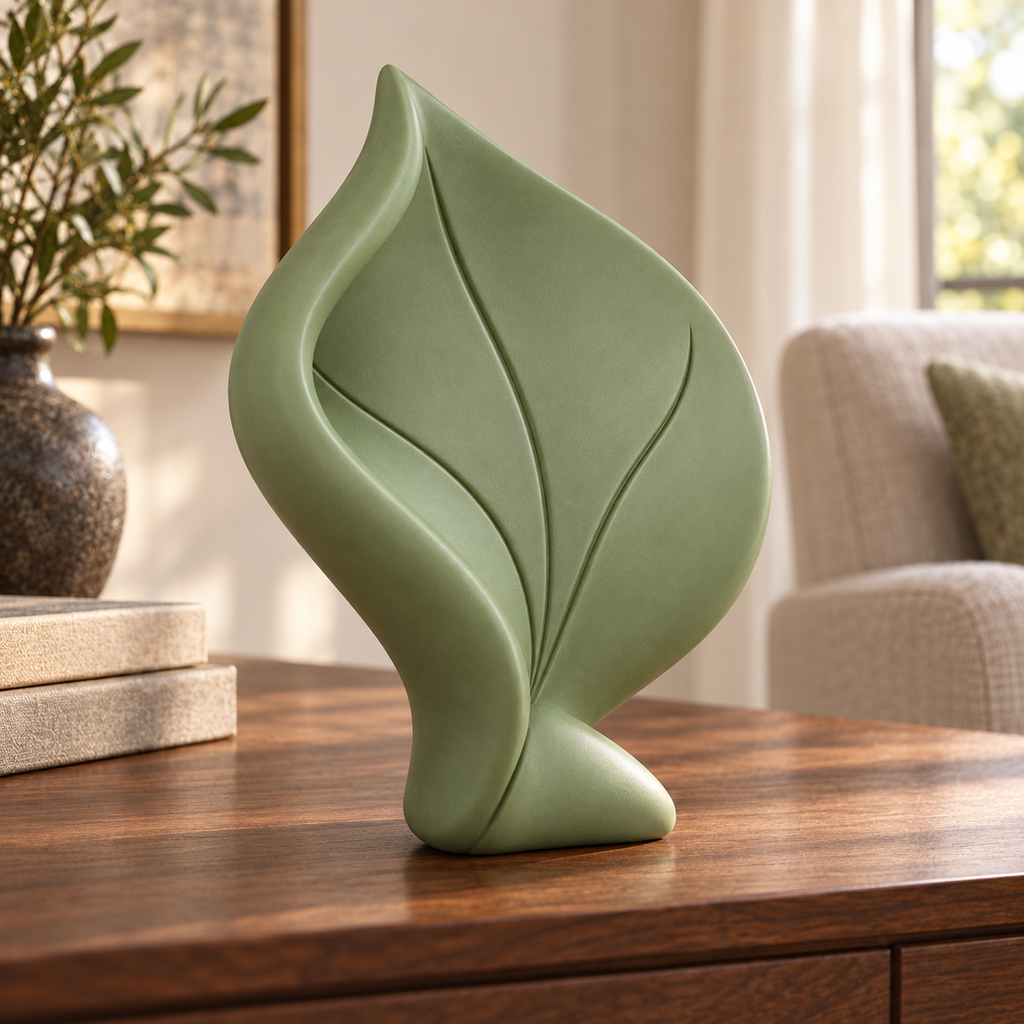 Brinora Veined Leaf Resin Sculpture - Sage Green